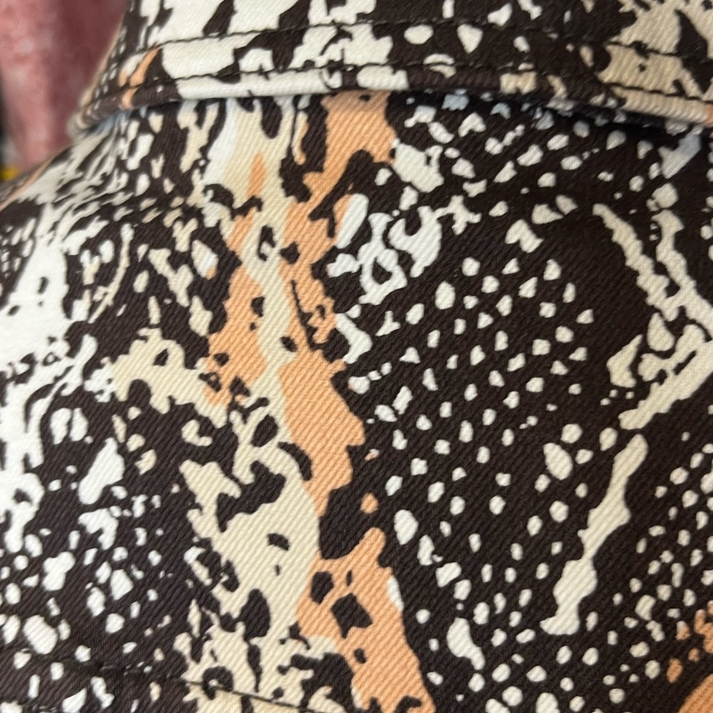 Eva Mendes NY&CO Brown Tan Snake Print Women's Jacket - Picture 4 of 8